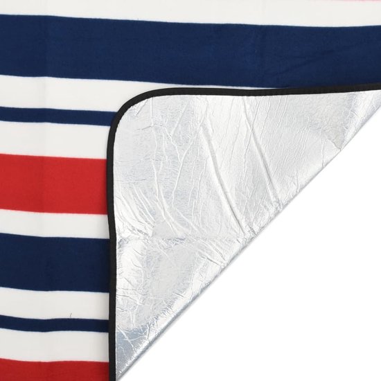 vidaXL Picknickkleed - 200x200 cm - Rood/Blauw Gestreept Picknickkleed - Picnic Dekentje - Buitendeken - Campingdekentje - Regenproof Deken van Vidaxl — afbeelding 3