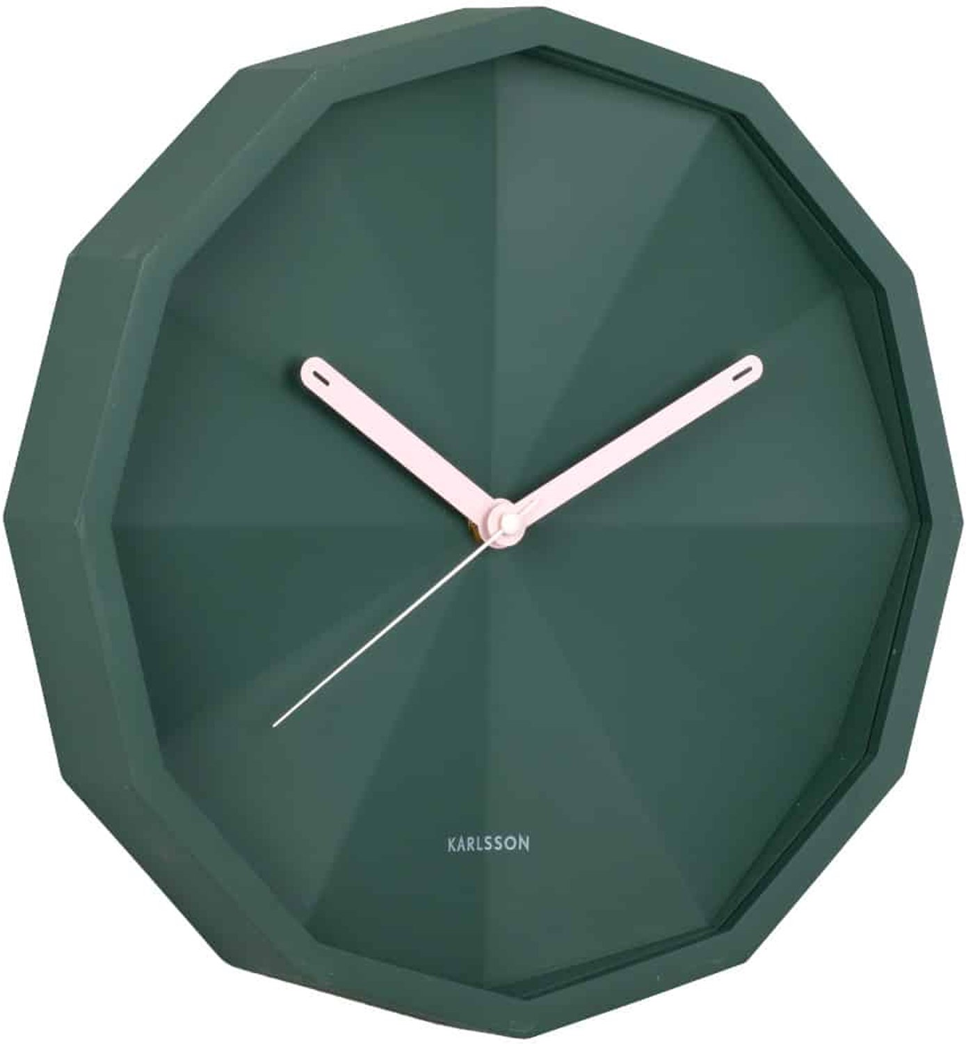 Karlsson Wandklok Firenze - Diepgroen - 30.6x30.6x4.5cm - Wandklok Scandinavisch