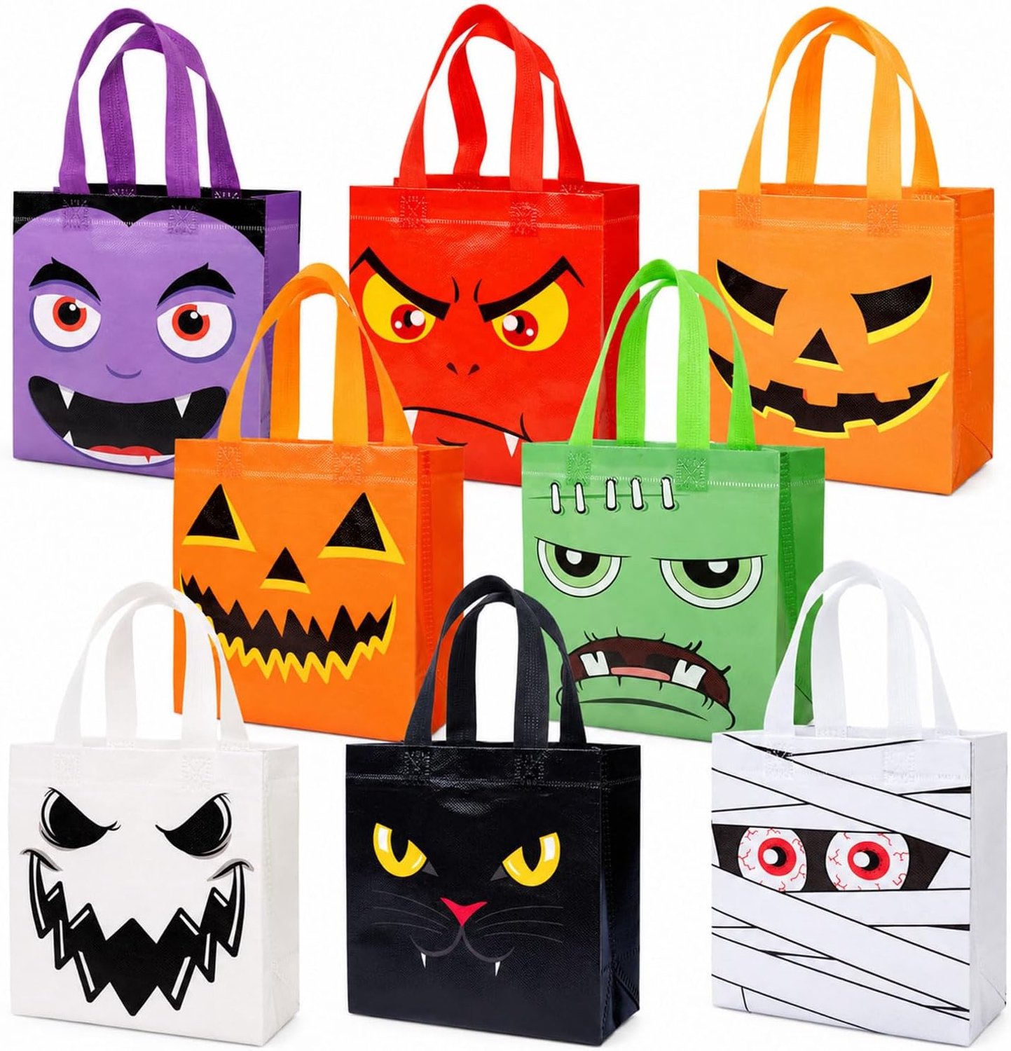 8 Halloween tasjes met handvatten, spook cadeautasjes - ShopVlot