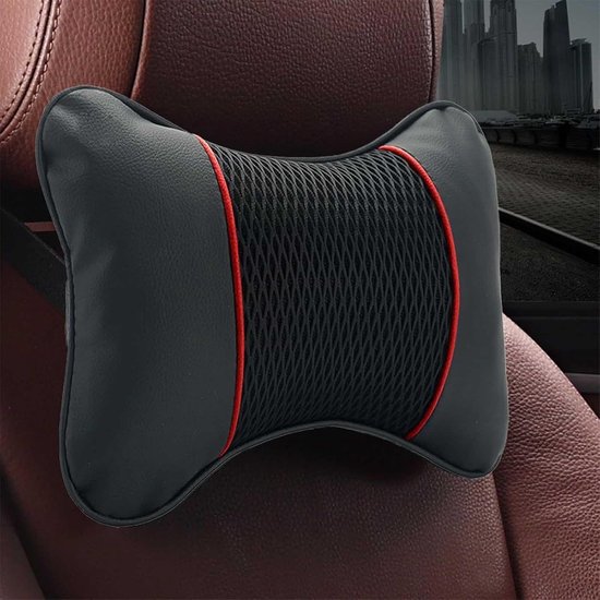 2 stuks Nekkussen Auto voor Alfa Romeo Alfa 6 1979–1986 - Hoofd- en Neksteun met Cervicale Wervelkolom Ondersteuning Geschikt voor Autostoel,Black-Red — afbeelding 4