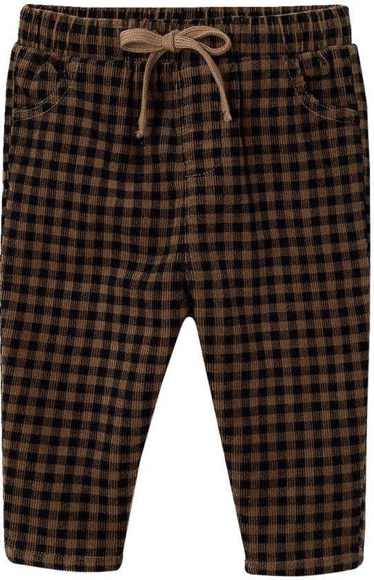 Babybroek van ribfluweel antraciet