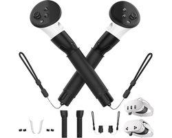 Handvat Attachments, Controller Accessoires Compatibel met Q3S/Q3, Beat Saber Handles Oculus Accessoires VR Gorilla Tag Lange Arms Sticks, Extension Grips voor VR Games(Zwart)