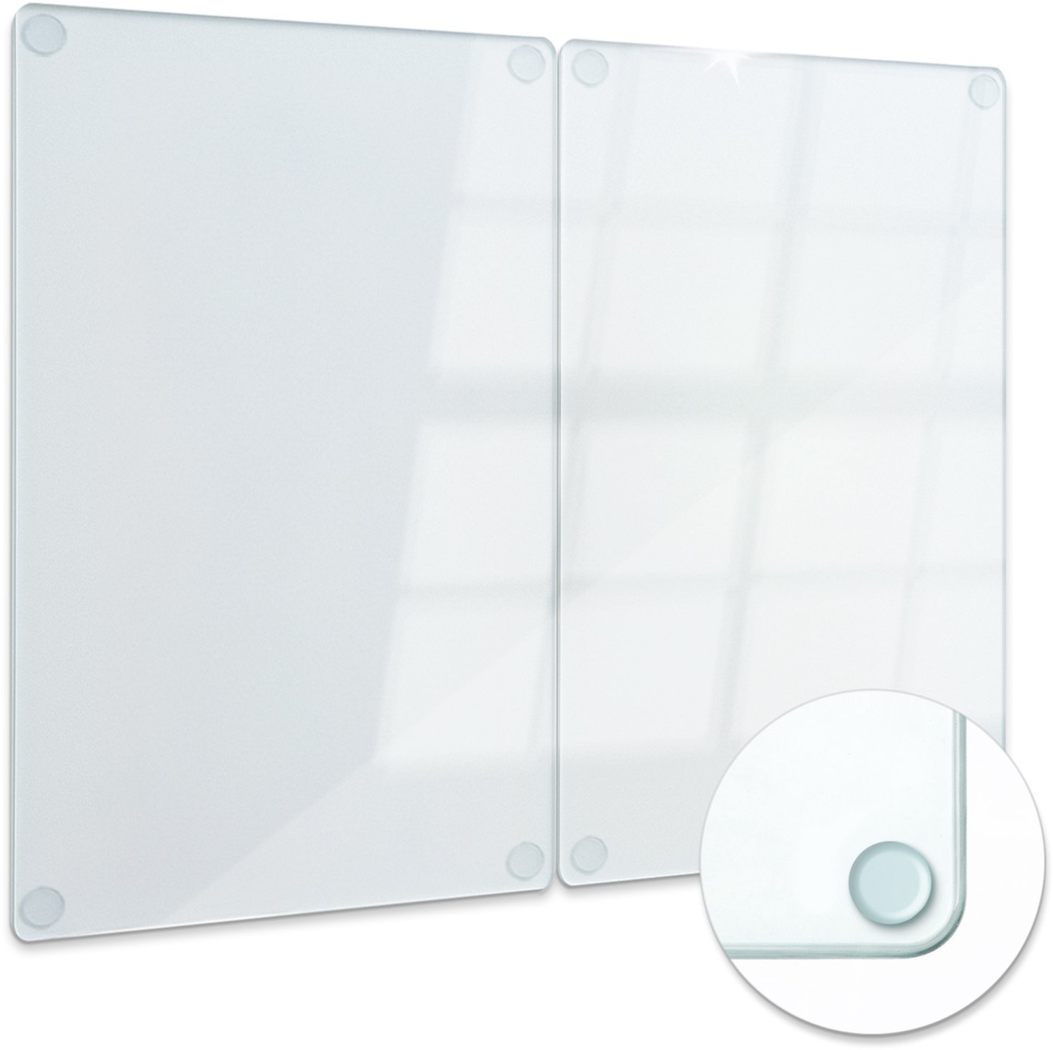 WallMuralia Glazen Snijplanken - SET van 2 STUKS 40 x 52 cm - Snijplank Glas - Transparante Snijplanken - Rechthoekige Keukenbenodigdheden - Serveerplank