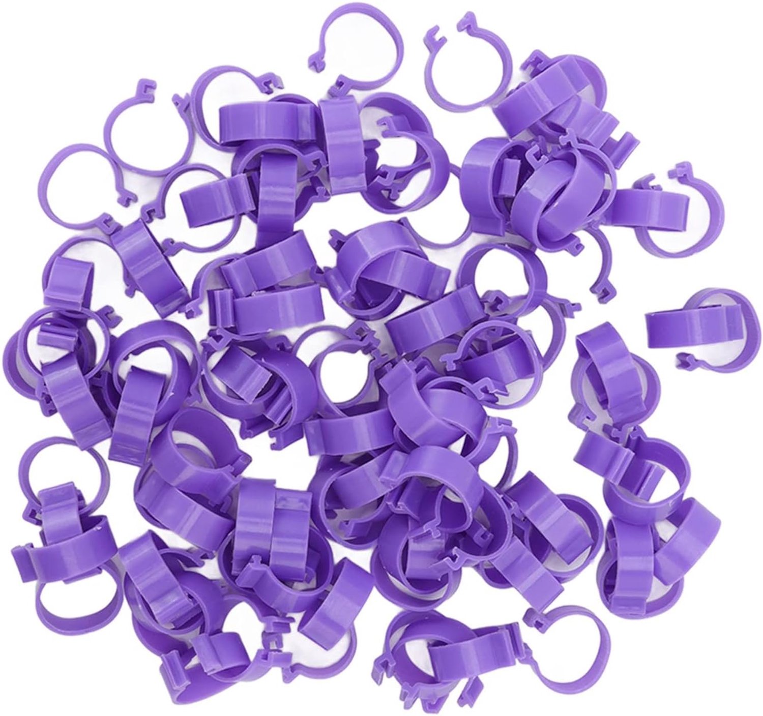 Aqxreight Gevogelte Voetringen 100 Stuks 16Mm Kip Eend Gans Been Bands Pp Plastic Landbouw Identificatie Markers voor Ras Tracking en Management (PURPLE #13)