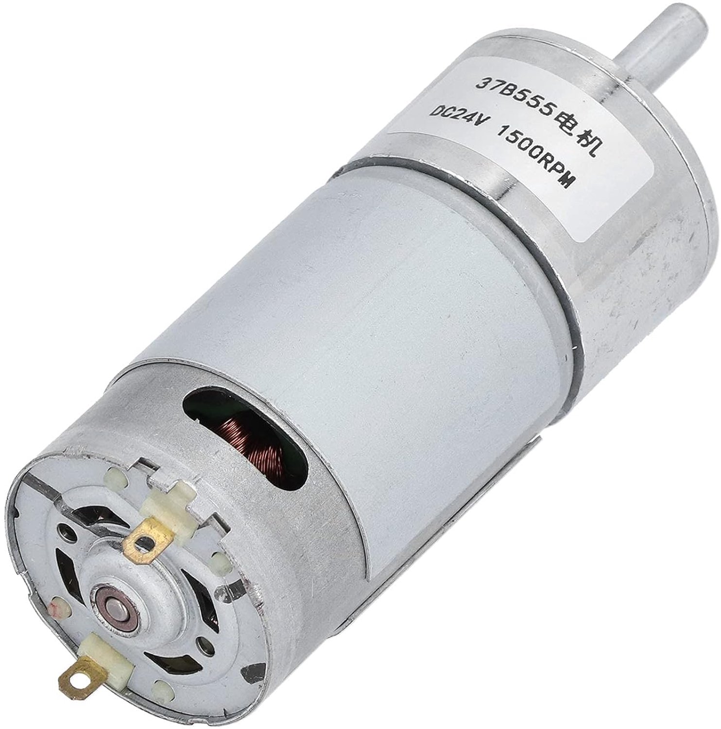 Chrees Elektrische reductiewielmotor, duurzame koperen kernrotor, hoge temperatuur voor robot, DC 24 V, 1500 omw/min, 37B555 transmissiemotor, compact, industriële besturingsaccessoires