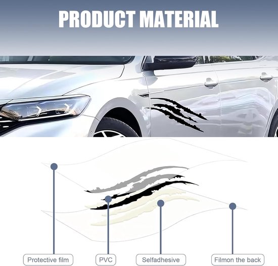 2 Stuks Klauwmarkering Autostickers Voor Sedili Auto da 2 Pezzi per Skoda Scala 2019-2023, Koplamp Autosticker Wenkbrauw-koplampstickers Waterdichte Auto Vrachtwagen Decor Sticker — afbeelding 4