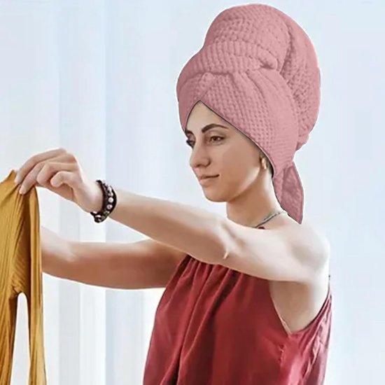 Hair Wrap - Microfiber Haarhanddoek, Haiir Tulband Handdoek — afbeelding 2