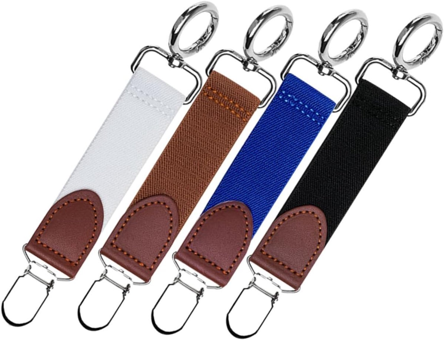 4 Reis Hoed Clips Multifunctionele Hoed Bevestiging voor Handtas PU Hoedhouder voor Outdoor Activiteiten Zoals Vissen Kamperen Inclusief Wit Zwart Donkerbruin