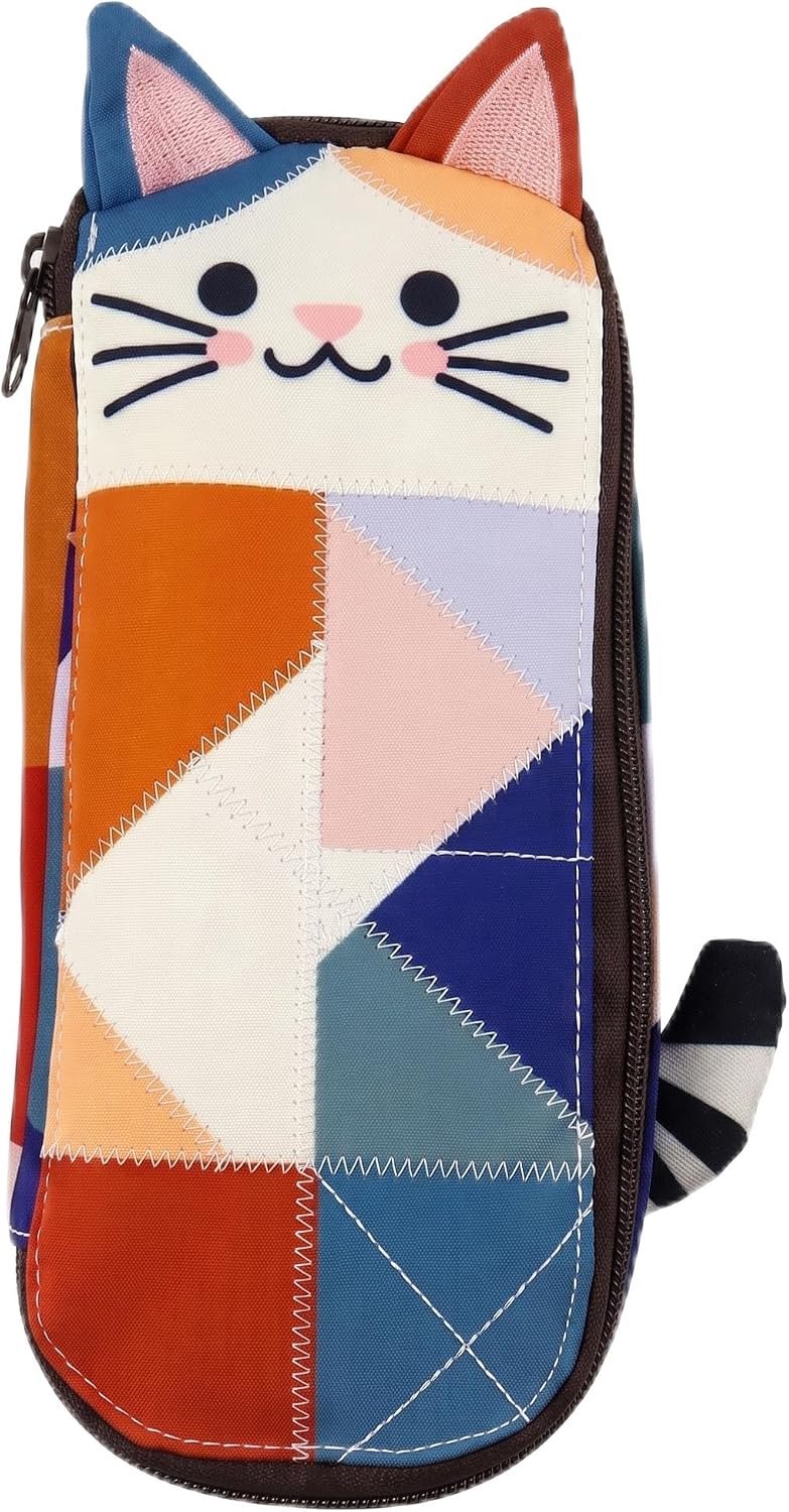 Katten Etui Grote Capaciteit, Patchwork Pennenzak voor School en Kantoor