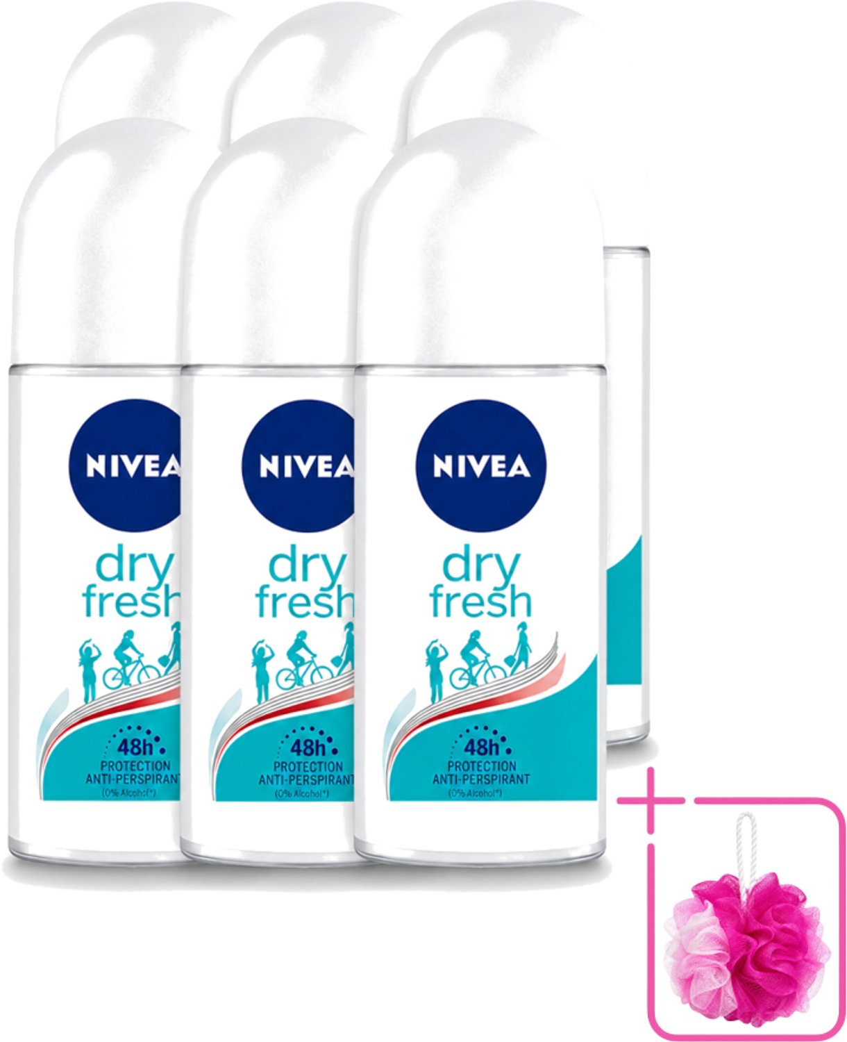 6 x Nivea - Deodorant - Roller - Dry Fresh - 48 Uur Lang Werkend - 50 ml - Bulkverpakking - NIVEA Deodorant Roller - 48 uur bescherming