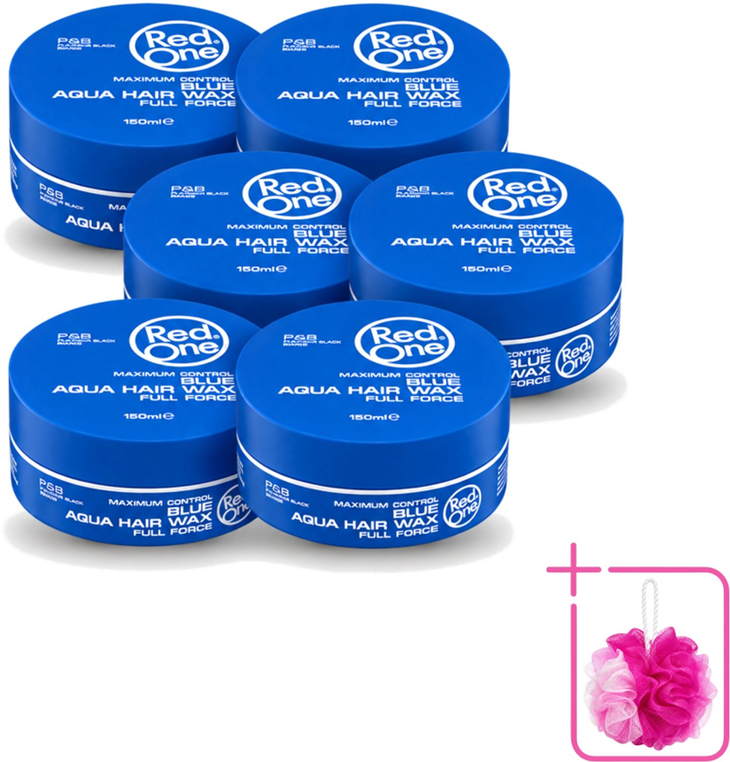 6 x Red One - Haarwax - Blue - Aqua Hair Wax - Voor Sterke Hold & Glanzende Finish - 150 ml - Bulkverpakking - Haarwax - Krachtige houding