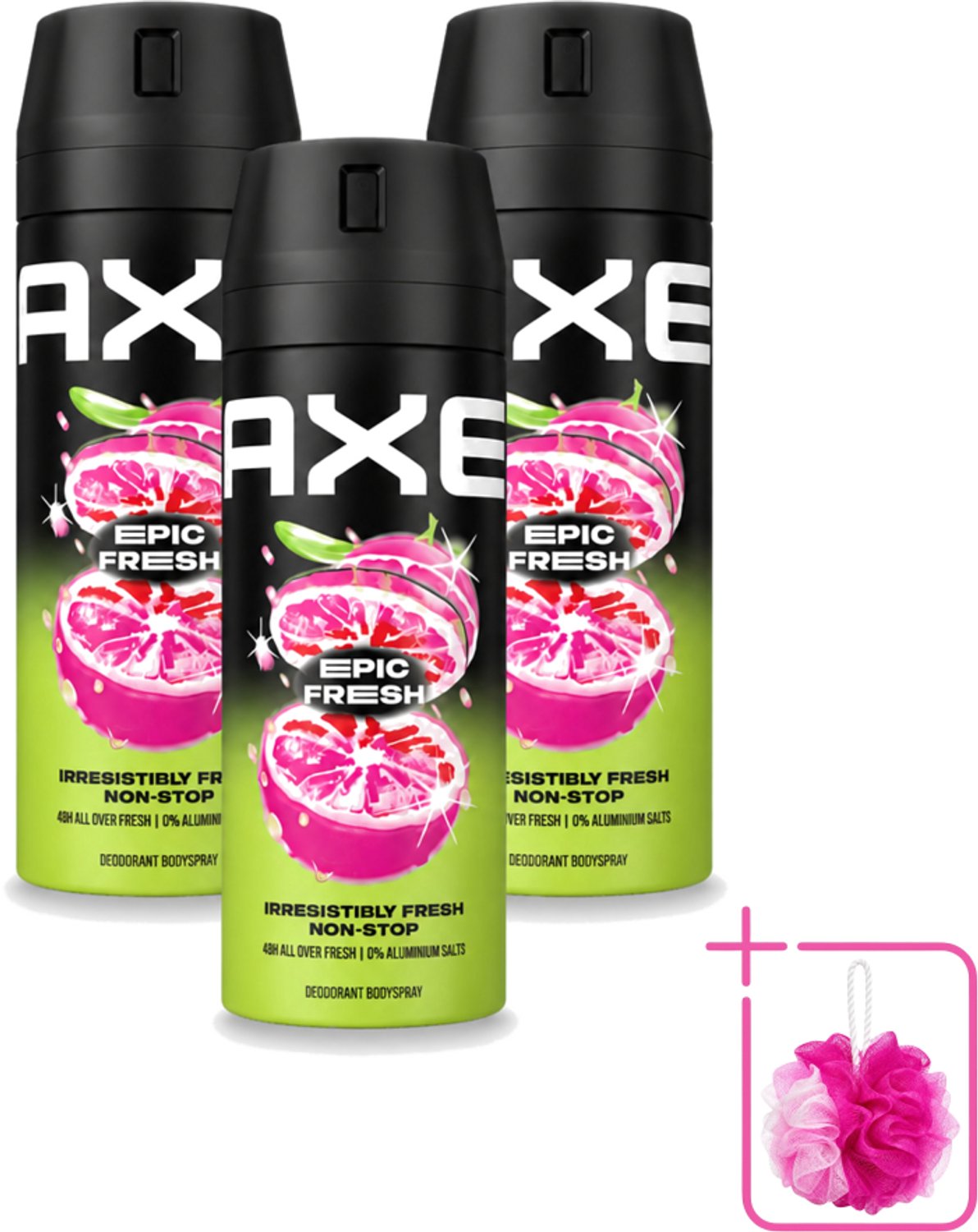 3 x Axe – Deodorant Spray – Epic Fresh – 150 ml - Bulkverpakking - Deodorant spray - Zweetgeur bestrijding
