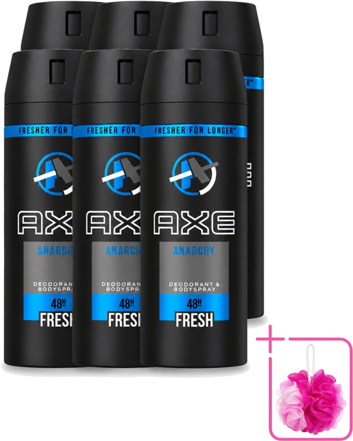 6 x Axe - Deodorant Bodyspray - 48hrs Fresh - Anarchy for Him - 150 ml - Bulkverpakking - Deodorant - Bodyspray