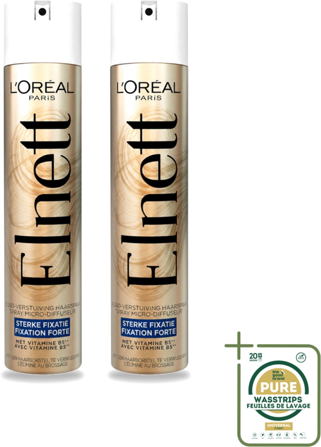 2 x L'Oréal Paris - Elnett Satin - Haarspray - Sterke Fixatie - Satijnzacht Gevoel - 300 ml - Haarspray - Fixatie - Satijnzacht Haar - Sterke Fixatie - Haarspray 300 Ml