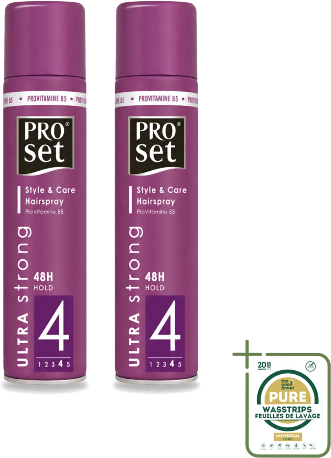 2 x Proset - Haarspray - Ultra Sterk - 48 uur Werking - 250 ml - Haarspray - 48 Uur Fixatie - Ultra Sterk - ProVitamine B5 - Langdurige Fixatie