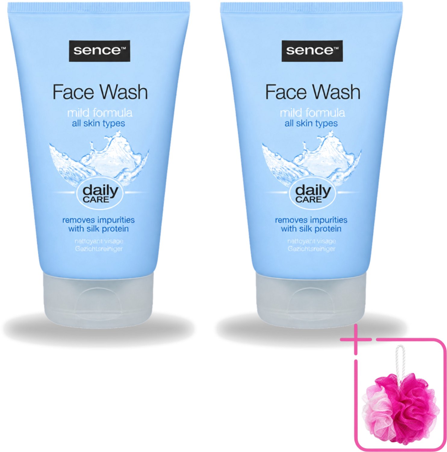 2 x Sence - Alle Huidtypes - Face Wash - Verfrissend - 150 ml - Bulkverpakking - Face wash - Douchemop - Huid reinigen