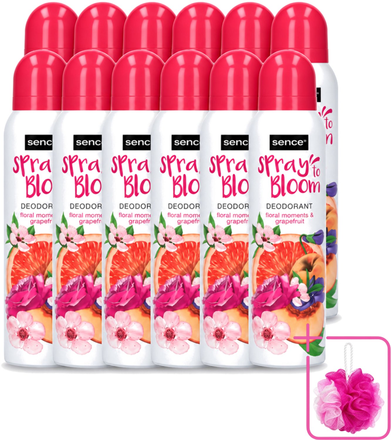 12 x Sence - Floral & Grapefruit - Deodorant - Fris & Fruitig - 150 ml - Bulkverpakking - Frisheid - Fruitige geur