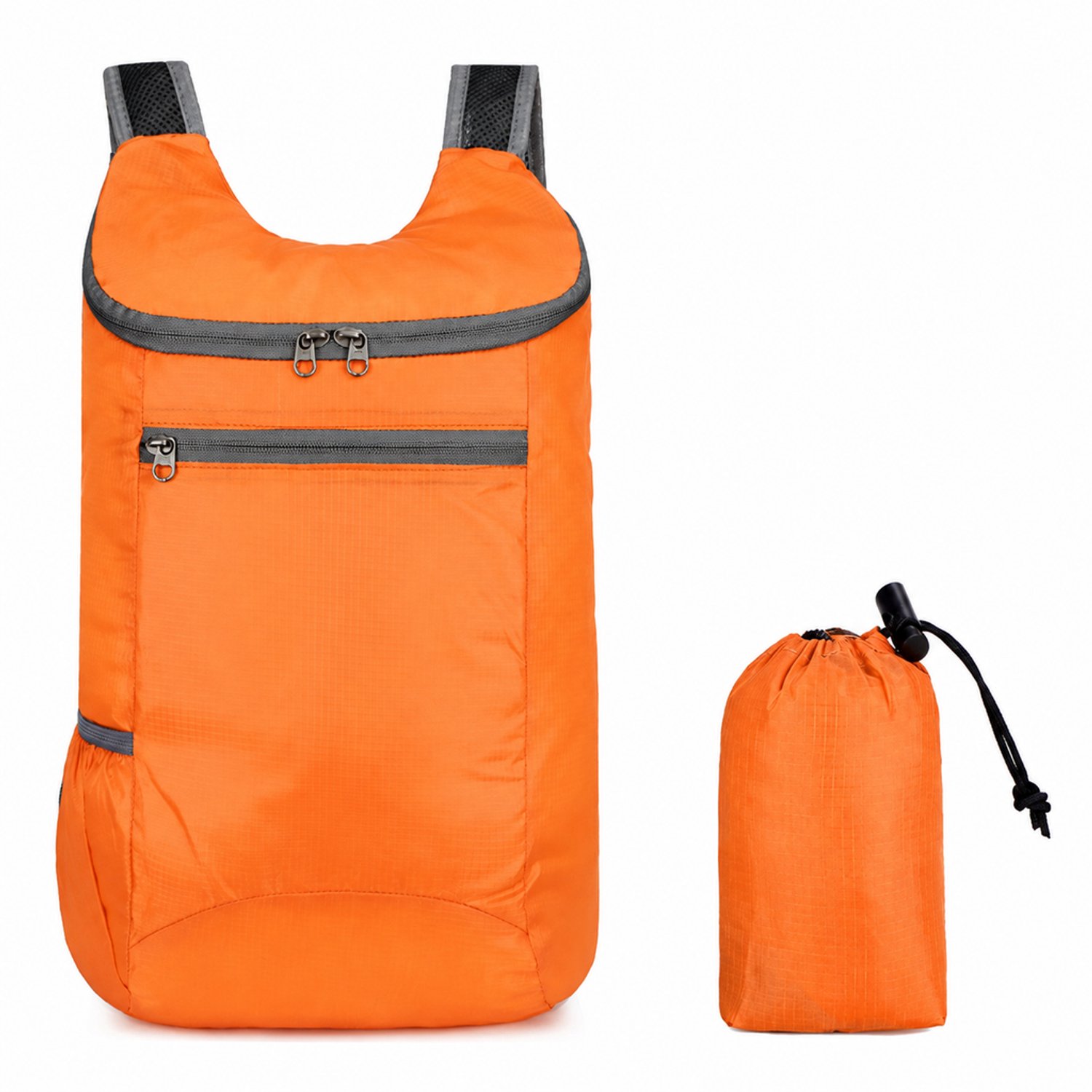 Rugzak - 1 vak - Effen oranje met stikselaccent - Voor recreatieve reizen