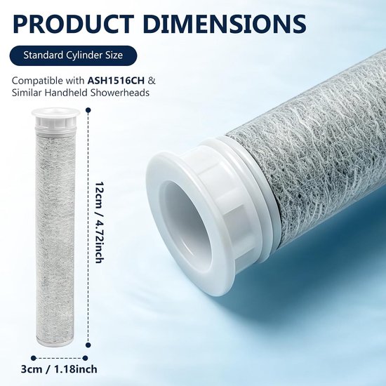 9 stuks badkamer douchefilter vervangingsfilter compatibel met Philips — afbeelding 2