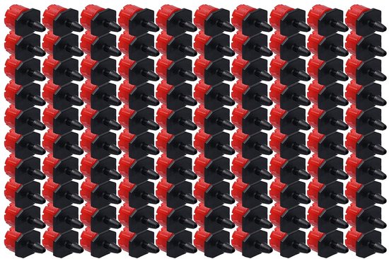 100 stuks 8-gaats druppelirrigatie-emitter verstelbare sprinkler voor tuinkas (Rood) — afbeelding 3