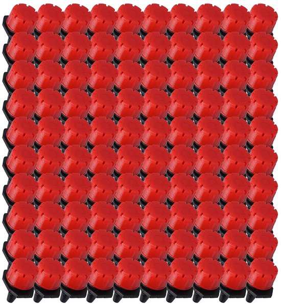 100 stuks 8-gaats druppelirrigatie-emitter verstelbare sprinkler voor tuinkas (Rood) — afbeelding 5
