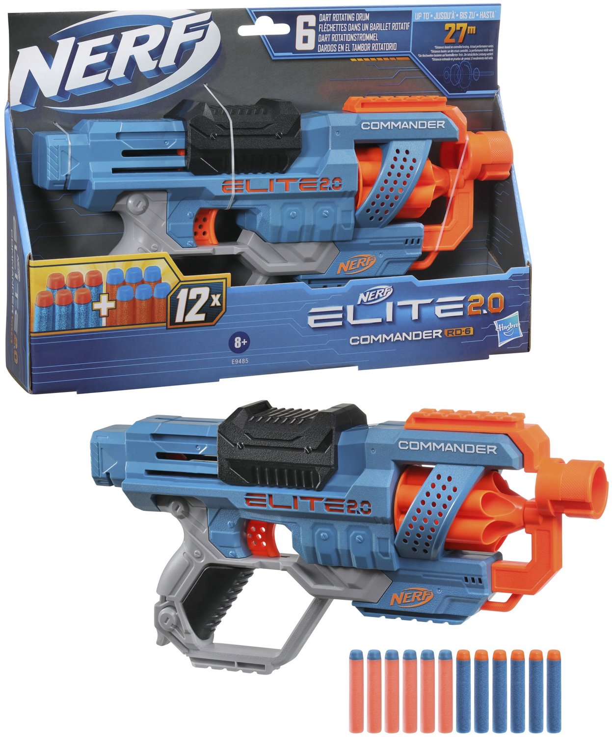Nerf Elite 2.0 Commander RD-6-dartblaster, draaiende trommel, 12 Nerf Elite-darts, buitenspeelgoed — afbeelding 13