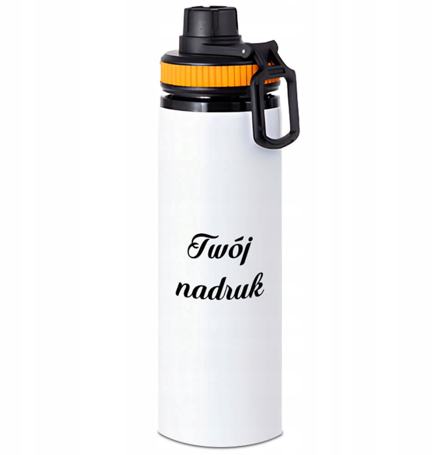 Merkloze Bidon 850ml met Gele Band, Handvat & Tuit - Personaliseerbaar