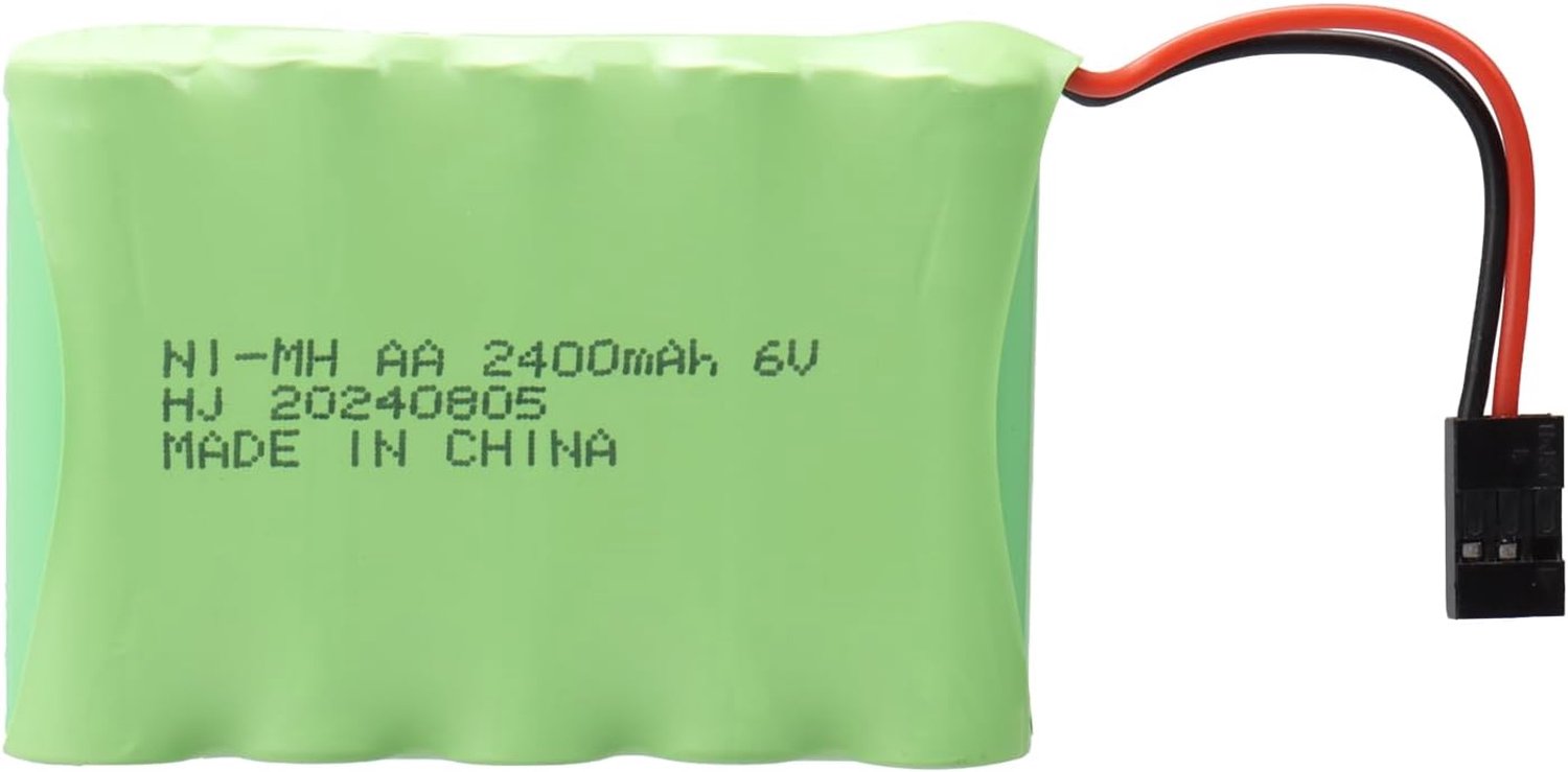 Oplaadbare batterij 6V 2400mAh - NiMH met Hitec-pluggen - ideaal voor vliegtuigen en helikopters - Luxento