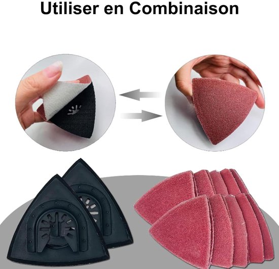 4 stuks schuurpads voor polijstgereedschap, schuurschijf voor driehoekige schuurmachine, multi-gereedschap, accessoires compatibel met Worx, Makita, Dewalt, Bosch — afbeelding 2