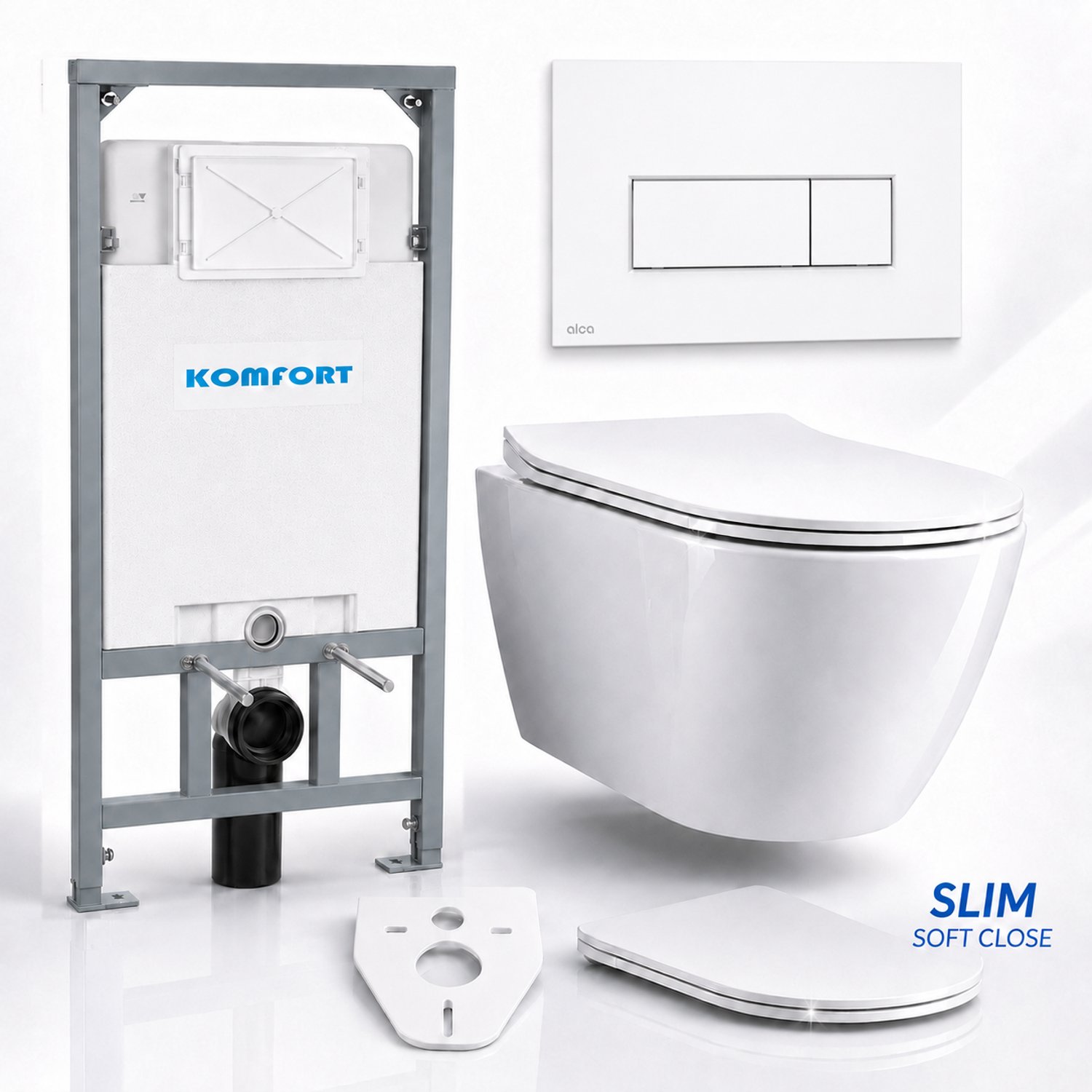 Badland toiletset - Alcaplast KOMFORT C201 1,2 m - ROLO wit - M570 wit slim