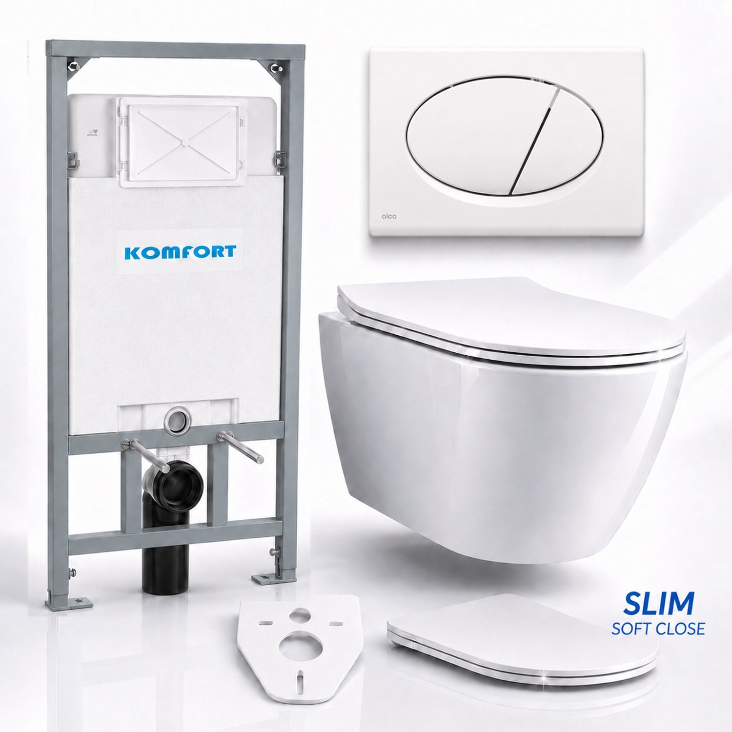 Badland toiletset - Alcaplast KOMFORT C201 1,2 m - ROLO wit - M70 wit