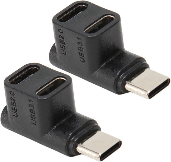 2 Stuks USB C 3.1 90 Graden Hoekadapter, Snelle 10Gbps Gegevensoverdracht — afbeelding 2