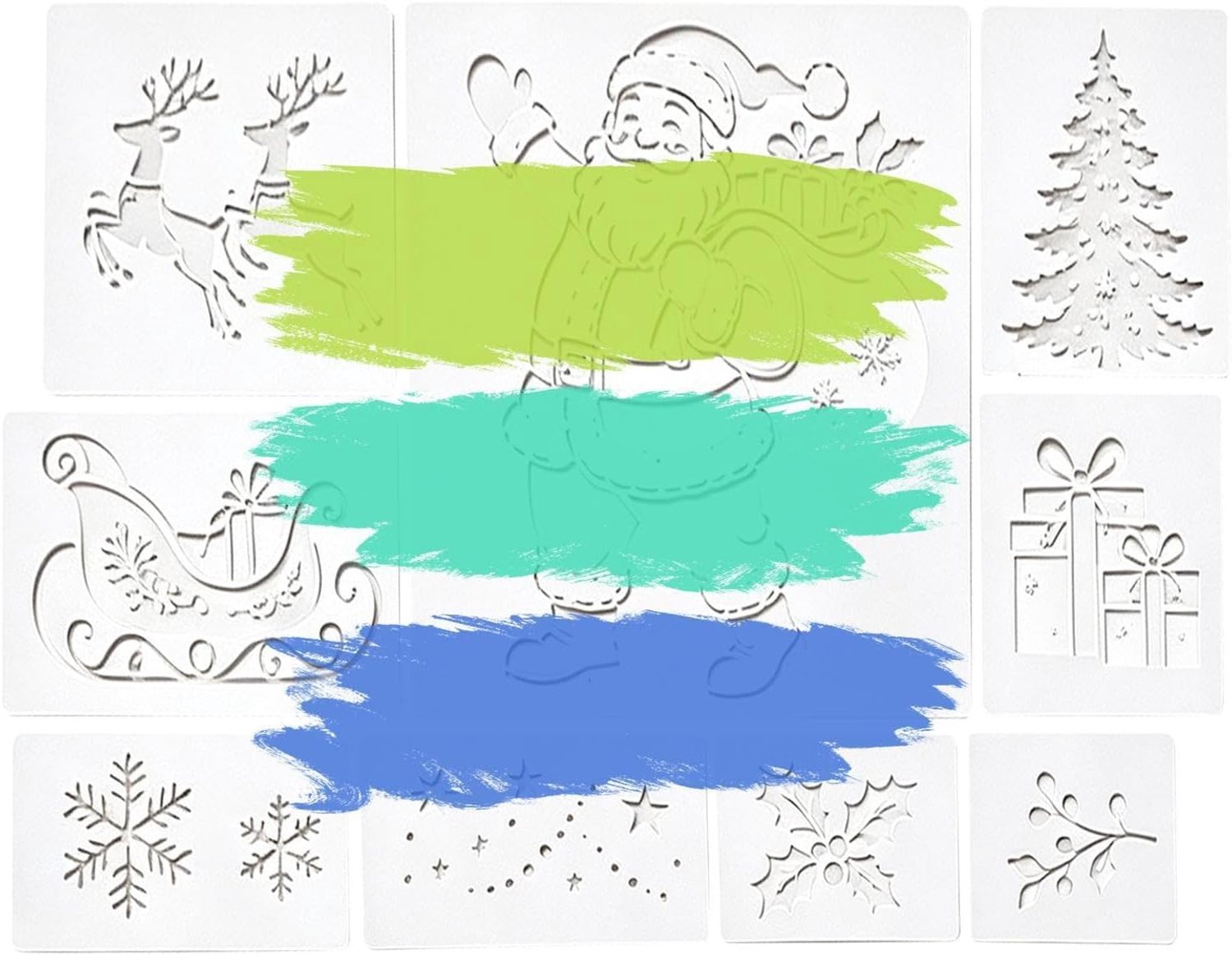 Verf Stencils voor Muren Tuin Kerst Thema Herbruikbare Decoratieve