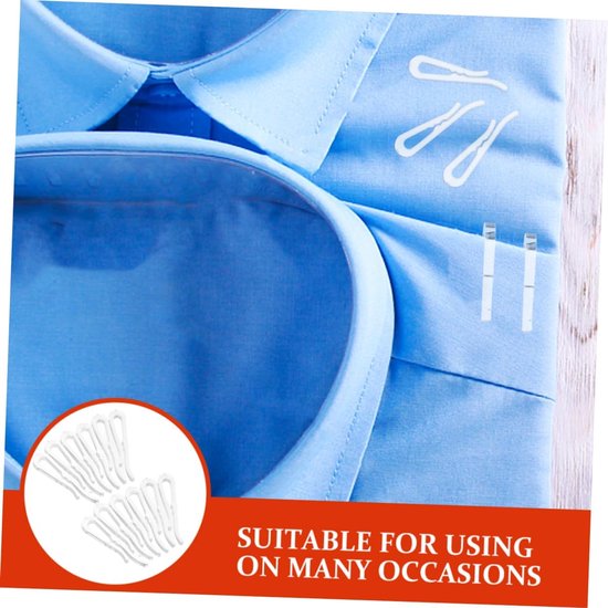 200 Stuks Transparante Plastic Shirt Clips Slip Kleding Klemmen Organisatie van Shirts Jurken Duurzame U Vormige Kledingclips Thuis — afbeelding 5