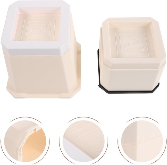 2 Stuks Stapelbare Treadmill Incline Riser Blocks Antislip Verstelbare Verhogers voor Thuis Gym Stevige Steunpoot Pads voor Nivelleren Hellende Training Beige — afbeelding 5