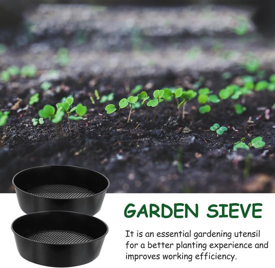 5 Stuks Grondzeef Tuinzeef Grondzeef Voor Tuingereedschap Rollende Tuinzeef Filterende Grondfilter Tuingrond Zeefpan Grit Fijne Zwart Plastic — afbeelding 5