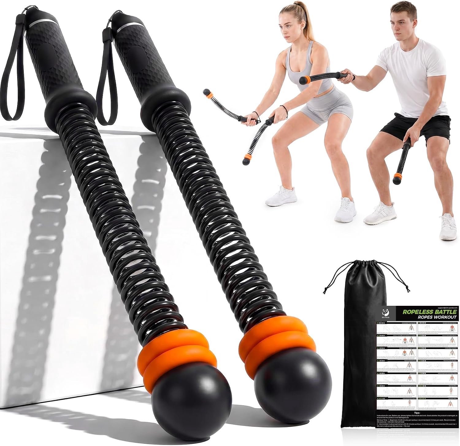 Slim Panda Touwloze gevechtskabels verstelbaar gewicht 0,7 - 1,4 kg, 3 niveaus draagbaar draadloos gevechtstouw voor - ShopVlot