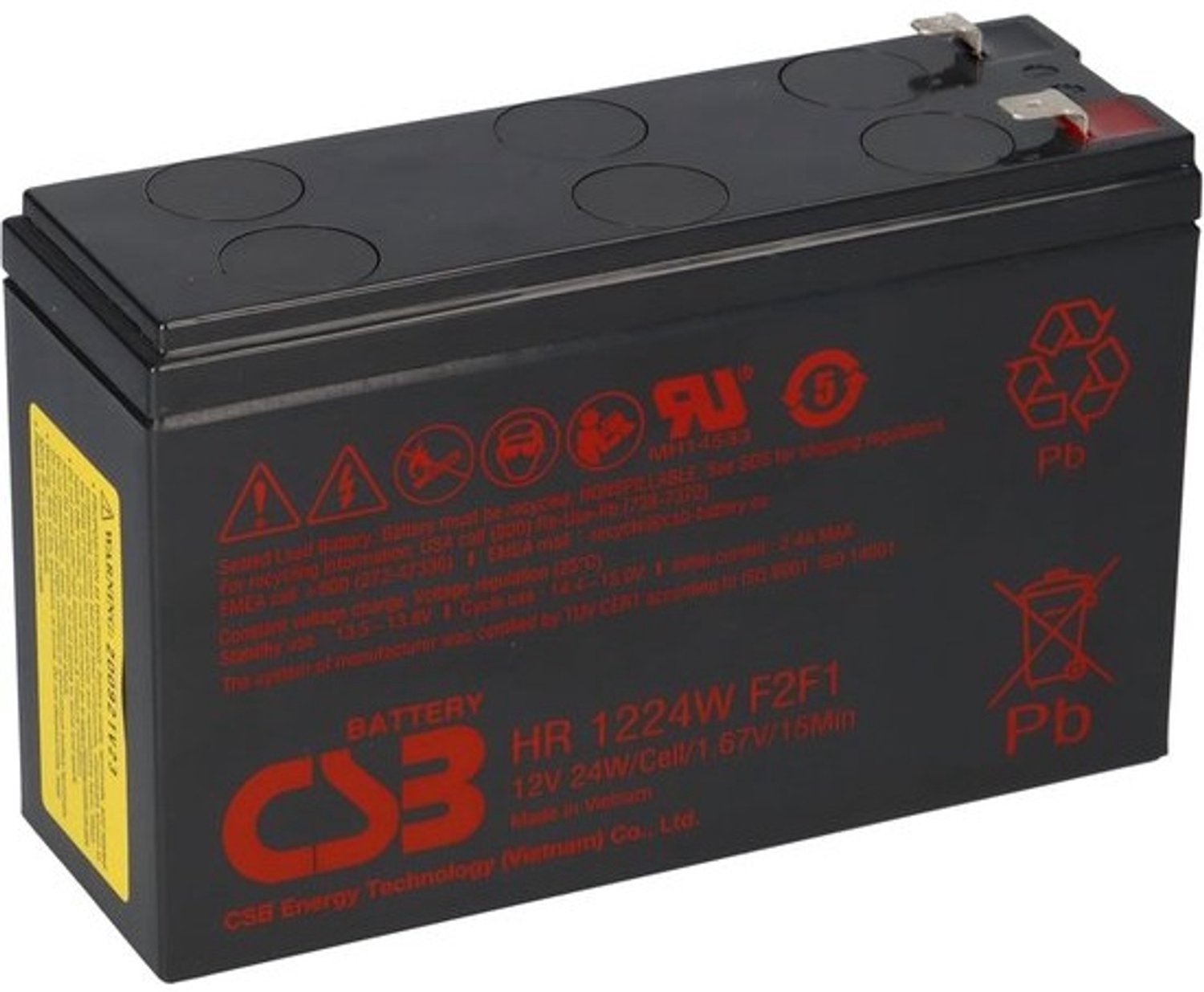 Loodaccu - Oplaadbare batterij - Noodstroom - Onderhoudsvrij - 12 volt - 6Ah - Zwart