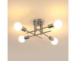 Goeco Plafondlamp Kroonluchter Vintage E27 Lampfitting 4-lichts