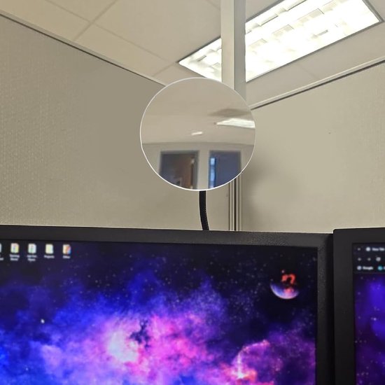 aqxreight 3,3 Inch Veiligheidsspiegel met Klem Ronde Kunststof Glazen Binnenspiegel voor Blinde Vlekzicht in Kantoren, Magazijnen en Gangen Spiegel — afbeelding 2