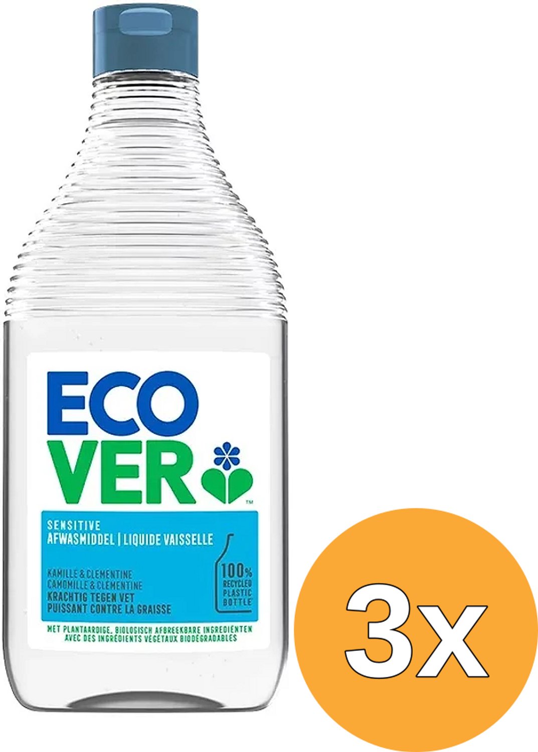 3x Ecover Afwasmiddel Kamille & Clementine (950 ml)
