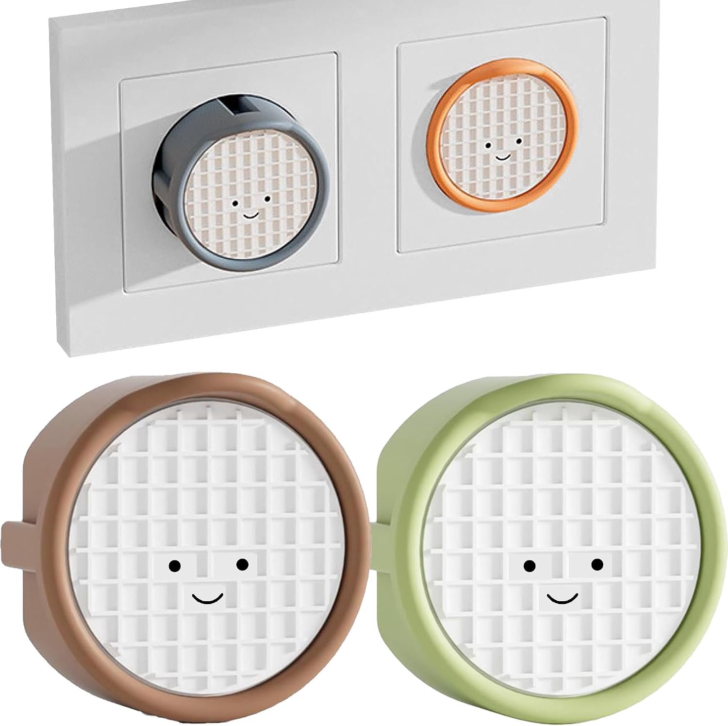 Pack of 4 F-Type Socket Cover with Robot, Silicone Box, Decorative Cover, Prevent Child Contact, Plug Protection (4 - ShopVlot