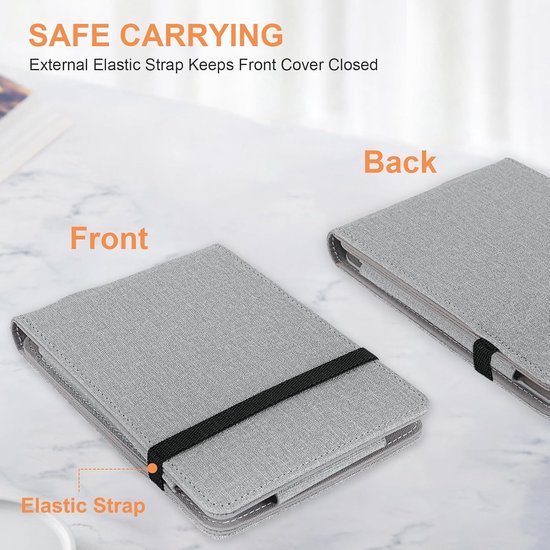 for Kobo Clara 2E/Clara BW Case,Sleep Case for Kobo Clara Colour Cover with Hand Strap,Grey - ShopVlot — afbeelding 3