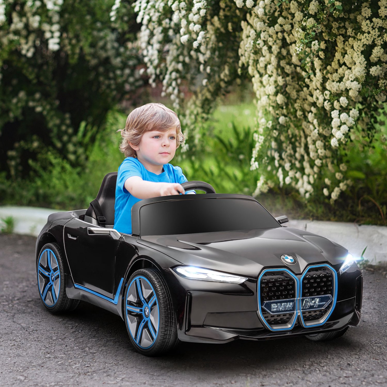 Homona Elektrische kinderauto - Met afstandsbediening en multimediaspeler - 115 x 67 x 45 cm - Zwart