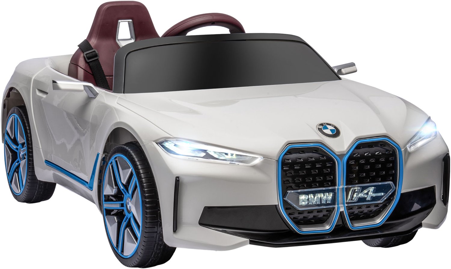 Homona Elektrische kinderauto - Met afstandsbediening, multimedia-speler en verlichting - 115 x 67 x 45 cm - Wit