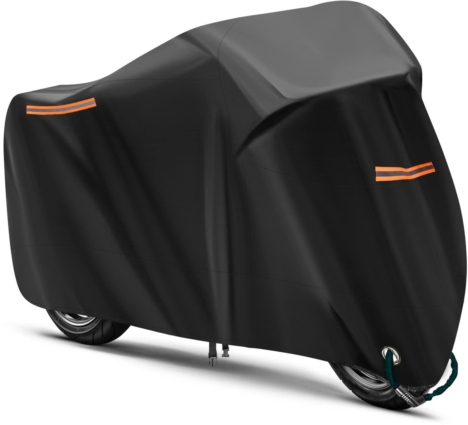 Famanu - Motorhoes Waterdicht - Bescherming tegen weer en diefstal - Duurzaam 210T Oxford stof - Zwart 1 stuk