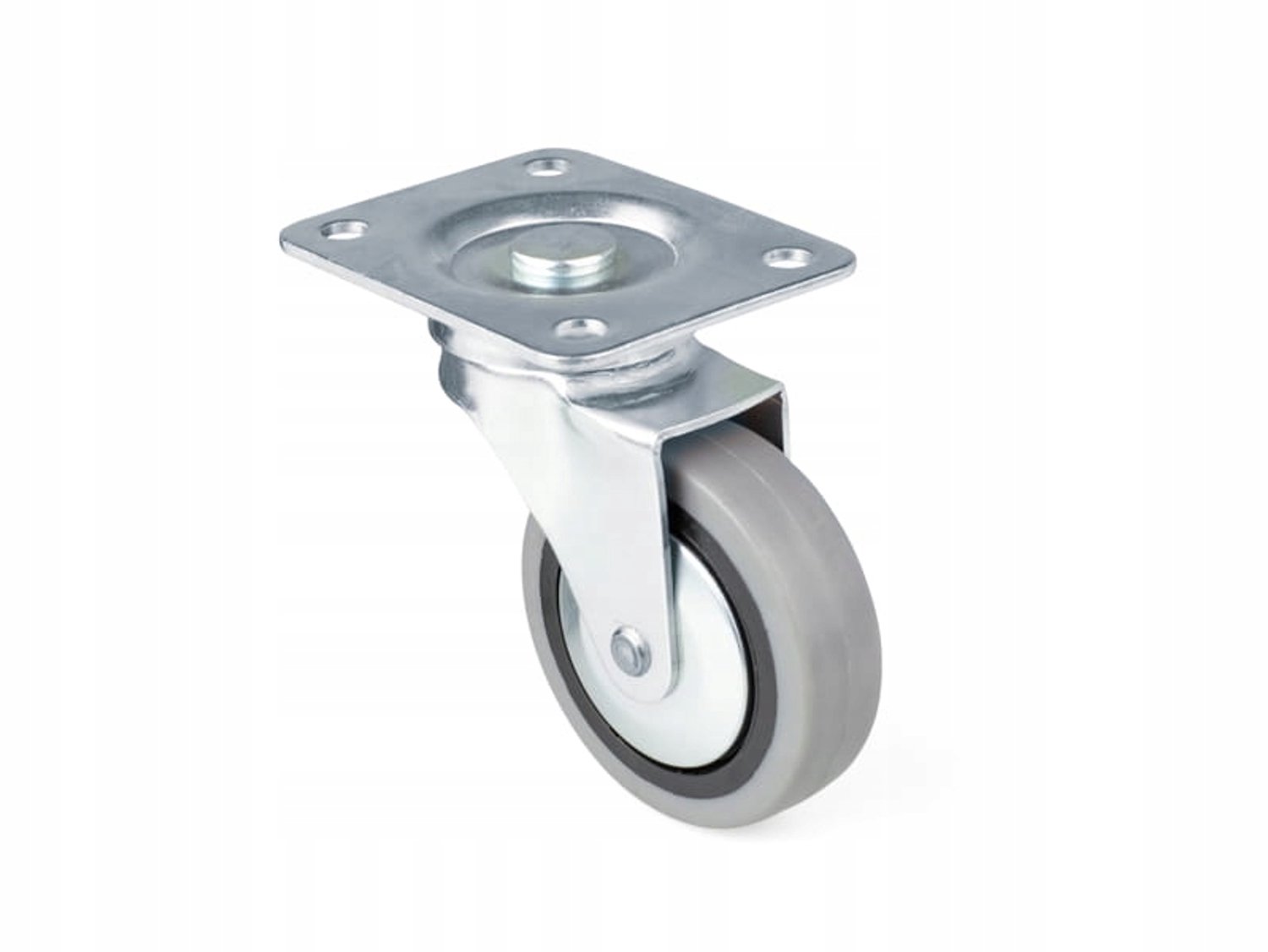 Draaiwielen 30mm Metaal Rubber met Plaat 4 Stuks