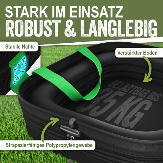 KESSER® Pop-up tuinzak 175 liter - Zelfstaand en opvouwbaar - Met handschoenen - Zwart/lichtgroen — afbeelding 2