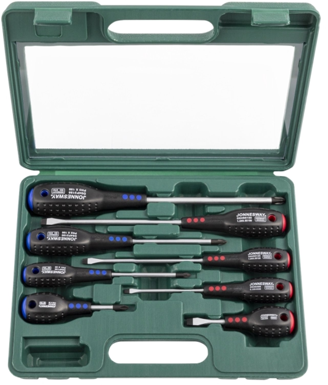 Jonnesway D04PP08S - Schroevendraaierset - 8-delig - Ergonomische Handgreep - Magnetische Punt