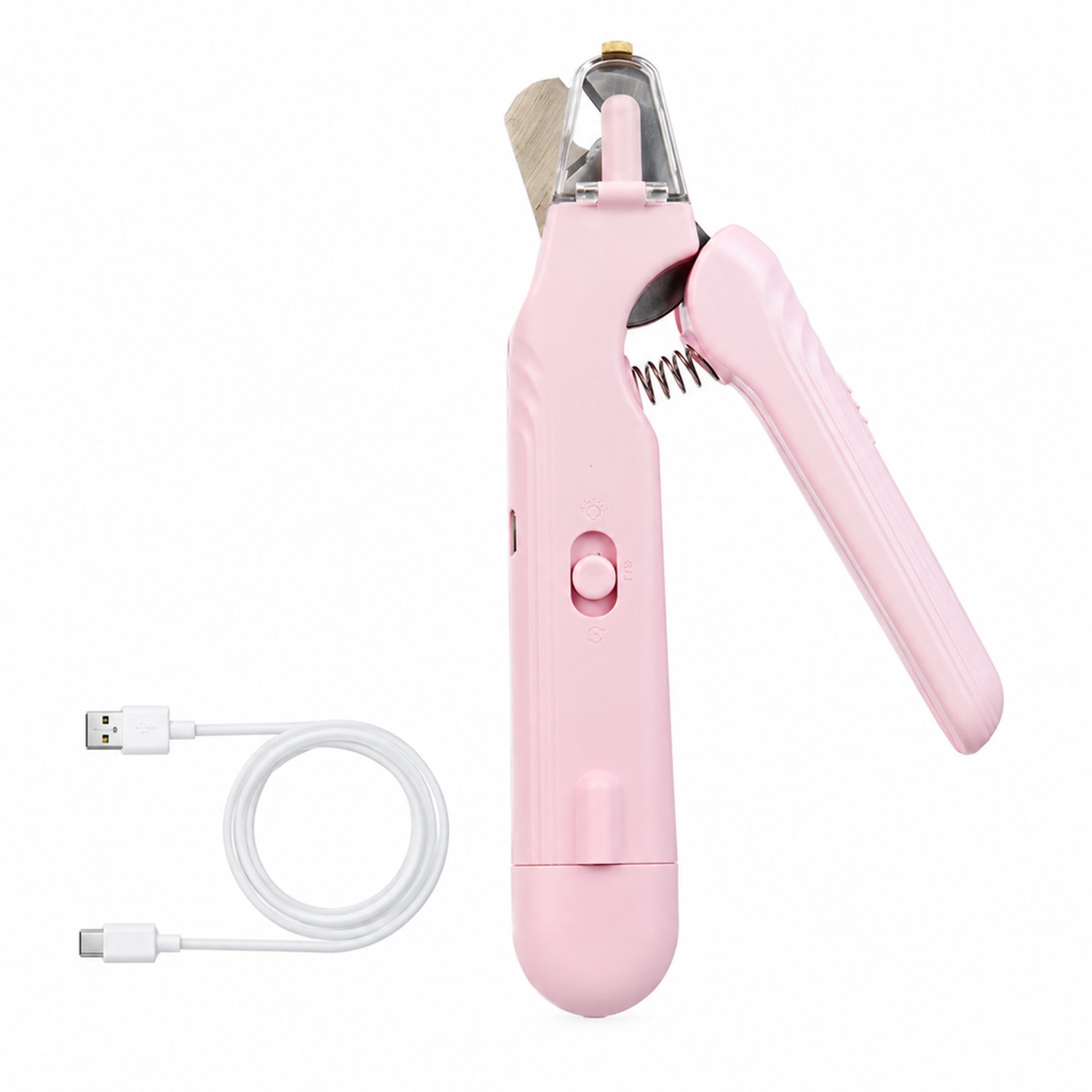 Elektrische nagelknipper voor huisdieren - 2-in-1 knippen en vijlen - LED-verlichting - roze - Engelstalige kleurendoos